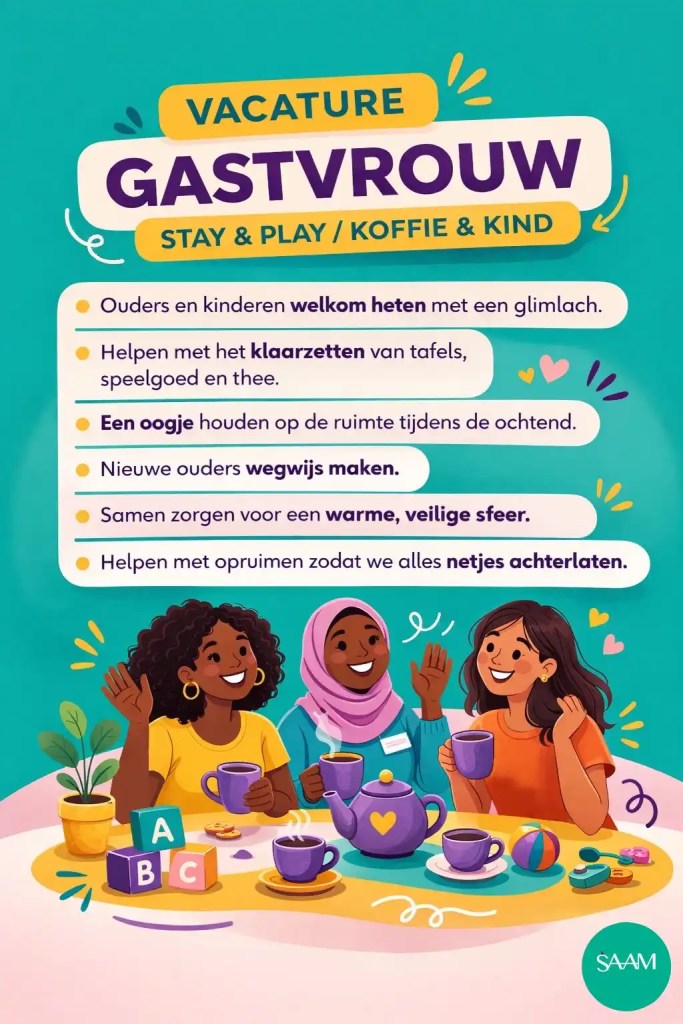 Vacature Gastvrouw bij SAAM